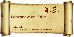 Maszarovics Edit névjegykártya