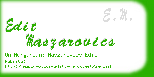 edit maszarovics business card